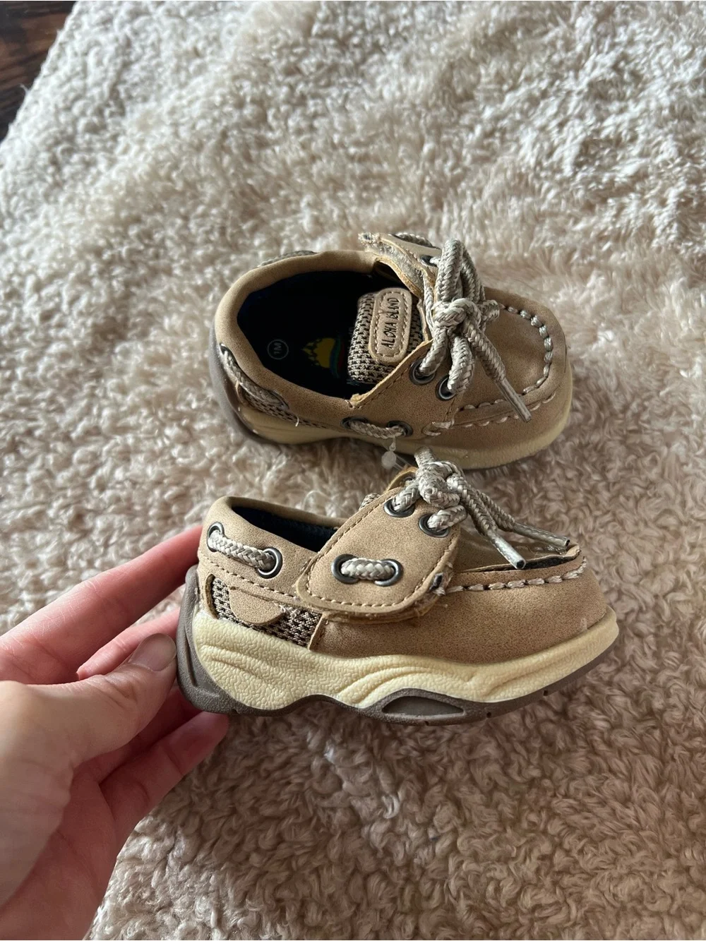 Aloha Island Kids Tan Moccasin Boat Shoes